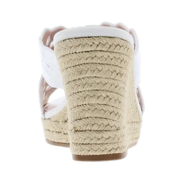 Draper James Ladies Wedge Eyelet White Sandal Size 7 NEW in Box - Picture 10 of 10